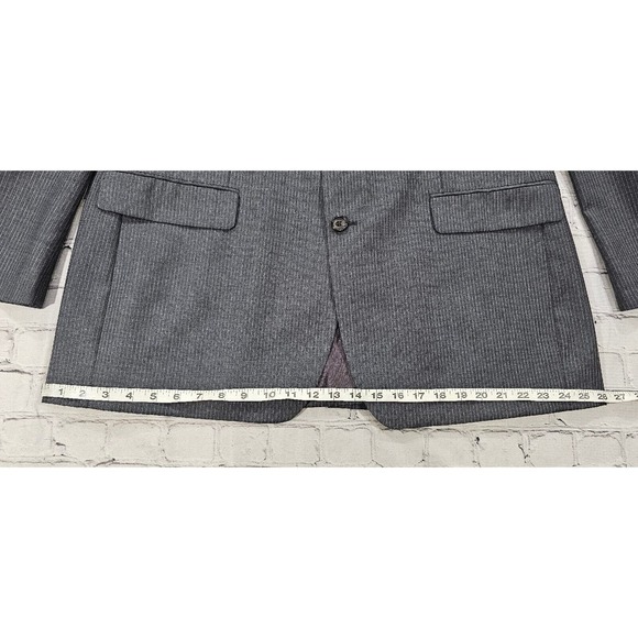 Ralph Lauren Dillard's Blue Label 100% Wool Gray Striped Blazer Jacket MENS 46L - Picture 3 of 13